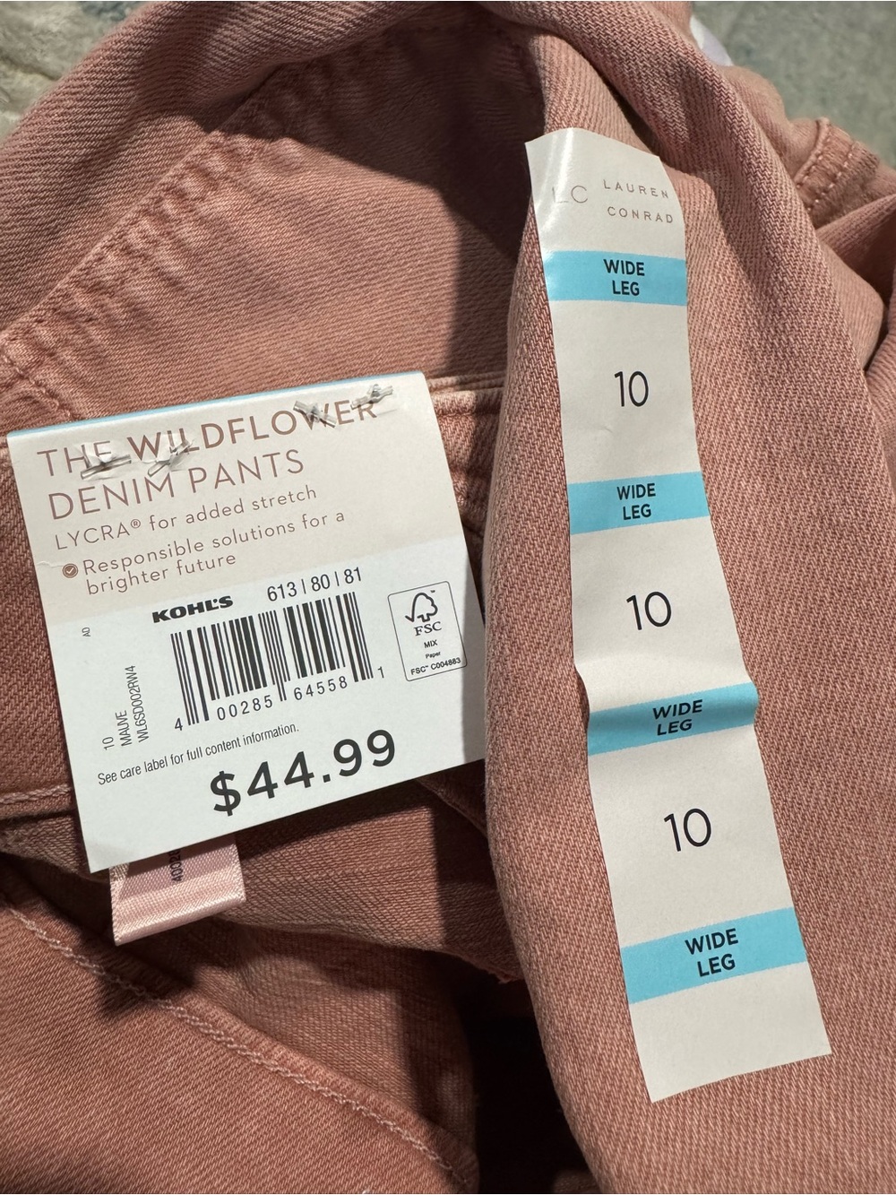 LC Lauren Conrad Wide-Leg Pants in Dusty Rose - Cropped - Picture 2 of 5